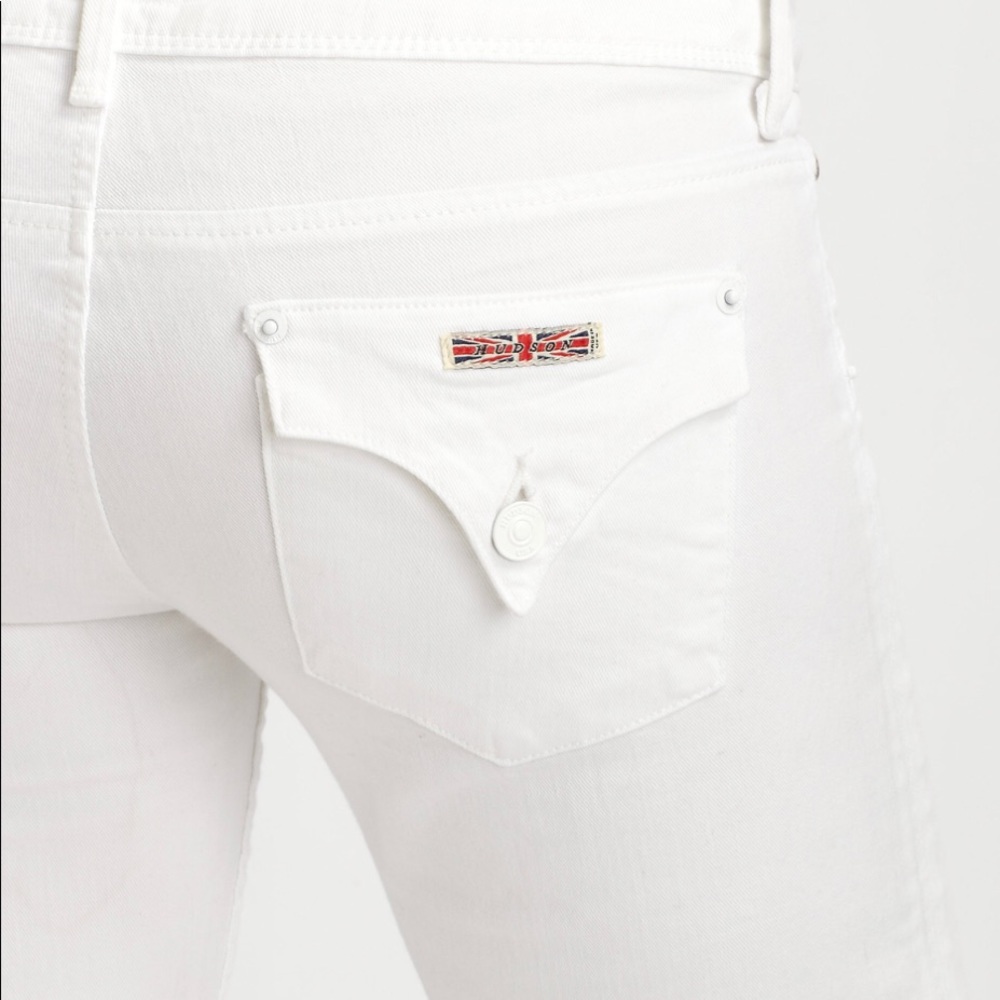 Hudson Collin Skinny White Stretch Jeans Size 25